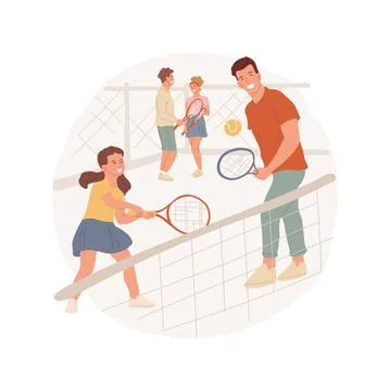 Tennis courts abstract concept vector illustration. Stock Illustration
