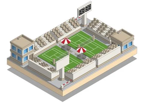 Tennis courts. Stock Illustration