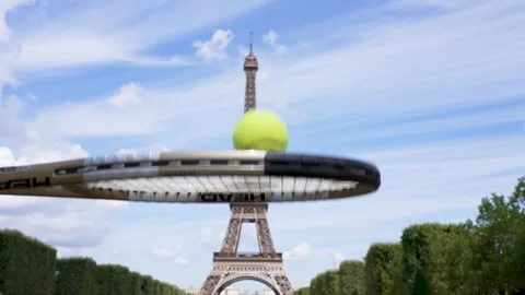 Tennis &amp; Eiffel tower Stock Footage 249202098