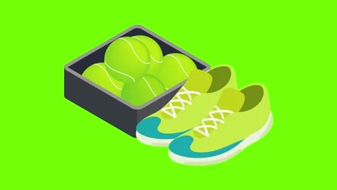 Tennis elements icon animation Stock Footage 152575774