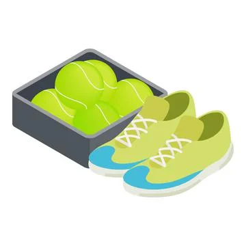 Tennis elements icon, isometric style Stock Illustration