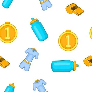 Tennis elements pattern, cartoon style イラスト素材