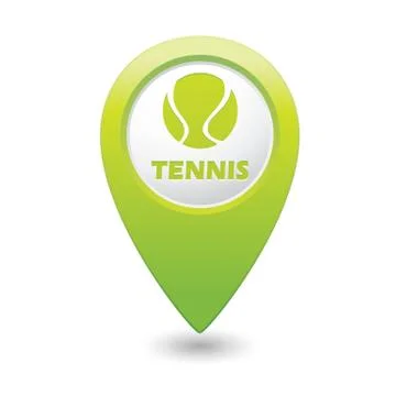 Tennis GREEN map pointer Stock Illustration