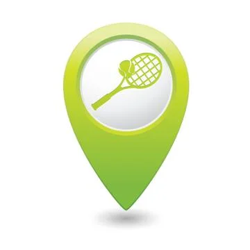 Tennis GREEN map pointer Stock Illustration
