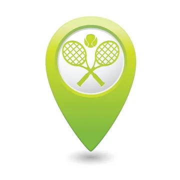 Tennis GREEN map pointer Stock Illustration