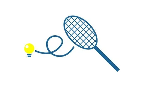 Tennis hitting a lightbulb Stock Illustration