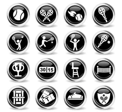 Tennis icon set Stock Illustration