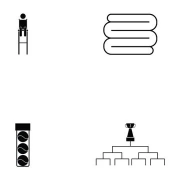 Tennis icon set Stock Illustration
