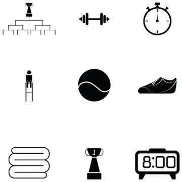 Tennis icon set Stock Illustration