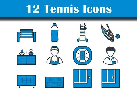 Tennis Icon Set Stock Illustration