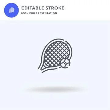 Tennis icon vector, filled flat sign, solid pictogram isolated on white, logo Illustrazione stock