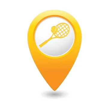 Tennis MAP pointer yellow Stock Illustration