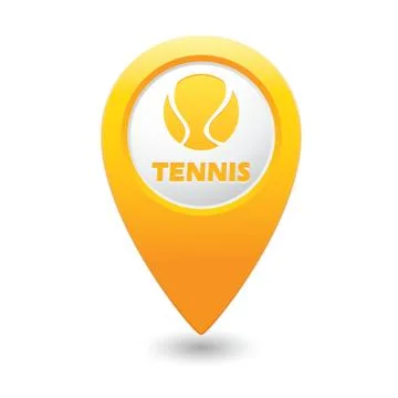Tennis MAP pointer yellow Stock Illustration