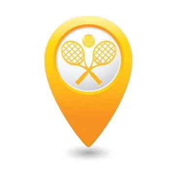 Tennis MAP pointer yellow Stock Illustration
