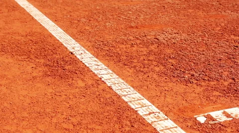 Tennis mark on clay surface Stock Footage 40595975