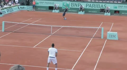Tennis match in Rolland garros tournament Stock Footage