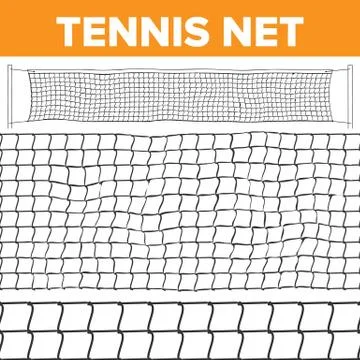 Tennis Net Pattern Vector. Volleyball Texture. Court Net Isolated. Horizontal Stock Illustration