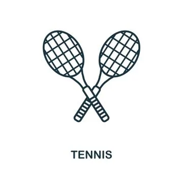 Tennis outline icon. Simple element illustration. Tennis icon in outline style Stock Illustration