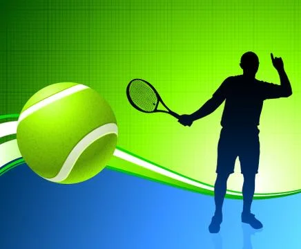 Tennis Player on Abstract Background Illustrazione stock