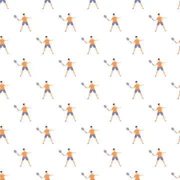 Tennis player activity seamless pattern Stock Illustration