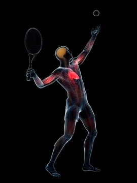 Tennis player, artwork Stock Illustration