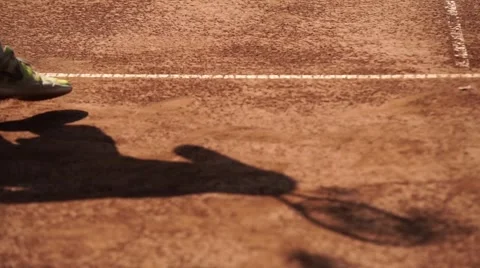 Tennis player body shadow Stock Footage 54592689