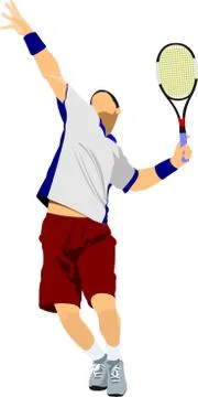 Tennis player. colored vector illustration for designers Stock Illustration