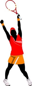 Tennis player. Colored Vector illustration for designers Stock Illustration