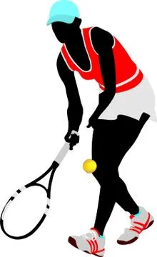 Tennis player. Colored Vector illustration for designers Illustrazione stock