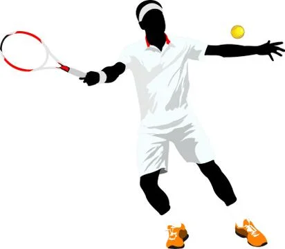 Tennis player. Colored Vector illustration for designers Stock Illustration