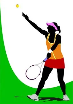 Tennis player. Colored Vector illustration for designers Stock Illustration
