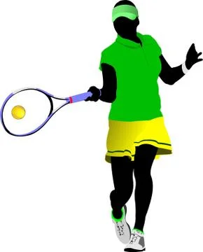 Tennis player. Colored Vector illustration for designers Stock Illustration