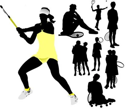 Tennis player. Colored Vector illustration for designers Stock Illustration