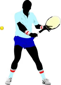 Tennis player. Colored Vector illustration for designers Stock Illustration