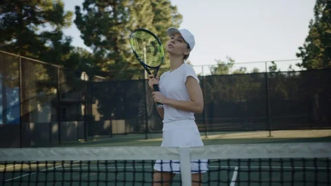 Tennis player getting ready for training Stock Footage 126305343