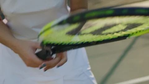 Tennis player getting ready for training Видео 126305515
