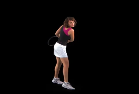 Tennis Player hitting backhand Stock Footage 754434