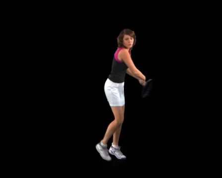 Tennis Player hitting backhand 스톡 동영상 754437