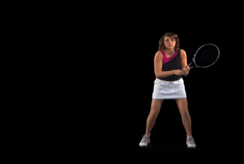 Tennis Player hitting forehand Stock Footage 754431