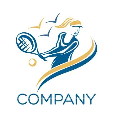 Tennis player logo Stock Illustration