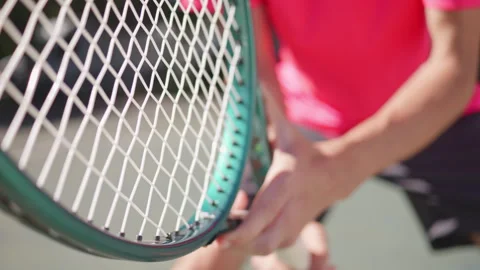 Tennis Player Practicing Grip and Technique on Hardcourt Vídeos de archivo 317958725