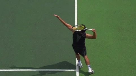 Tennis Player Serves. Vídeo Stock 52719041