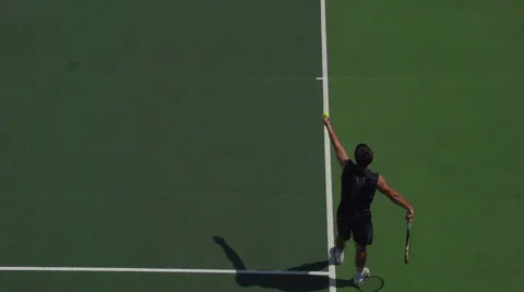 Tennis Player Serves. Vídeo Stock 52723610