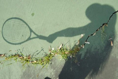 Tennis Player Shadow Stock Photos
