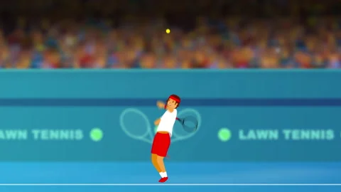 Tennis player throws the ball high and serves on a hard tennis court 動画素材 157821073