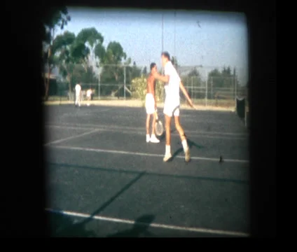 Tennis player upset at missing shot Stock Footage 33844875