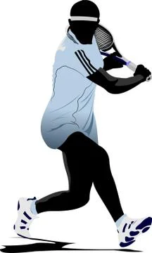 Tennis player. Vector illustration Stock Illustration