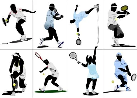 Tennis player. Vector illustration Illustrazione stock