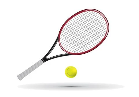 Tennis racket and ball vector illustration Stock Illustration