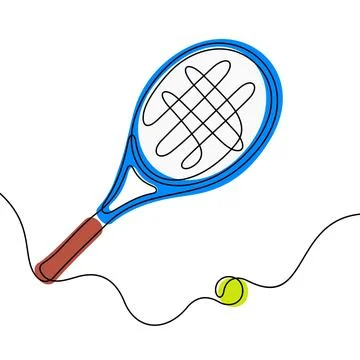 Tennis racket and ball vector illustration Stock Illustration